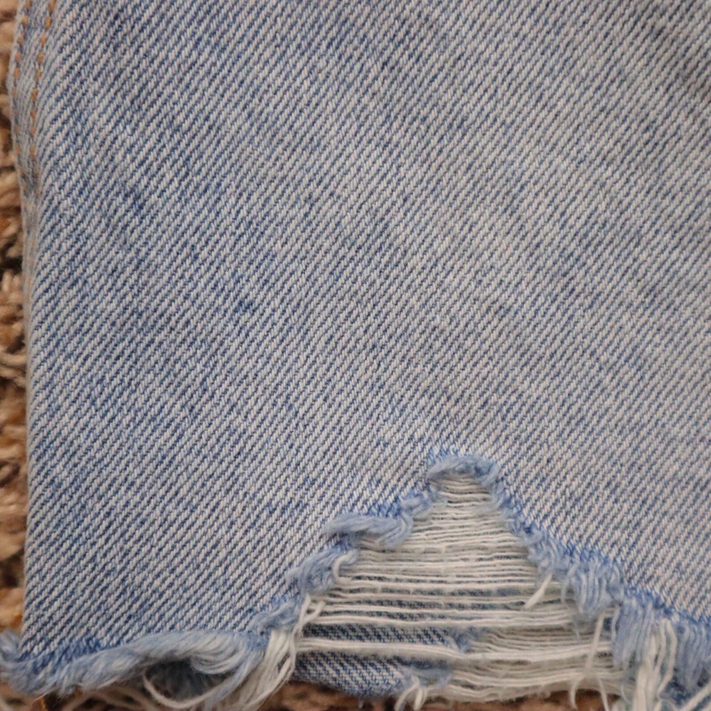 We The Free Brea Cutoff Distressed Denim Mini Skirt Size 24 Waist 12" Length 15" - Picture 12 of 16
